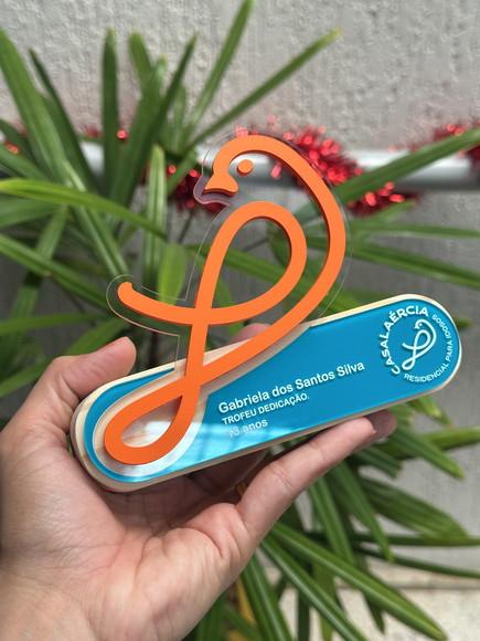 Troféu de Homenagem em Acrílico e Pinnus