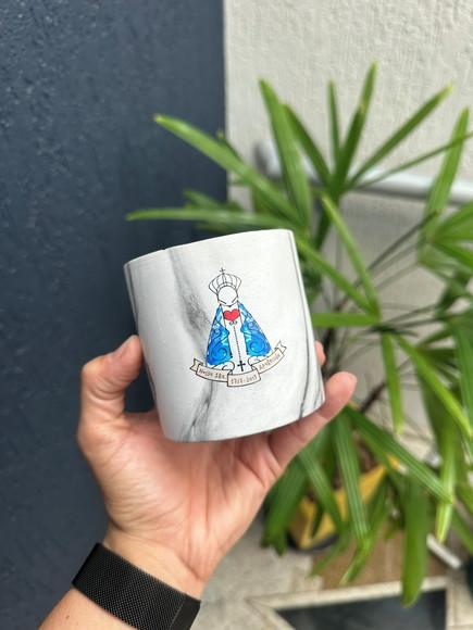 Vaso de Cerâmica com Adesivo Transfer