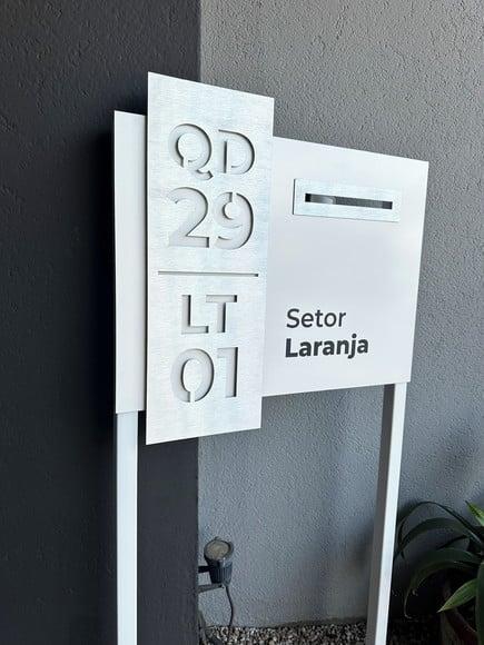 Algarismo Acm + Inox +caixa Correio e Pé para Jardim