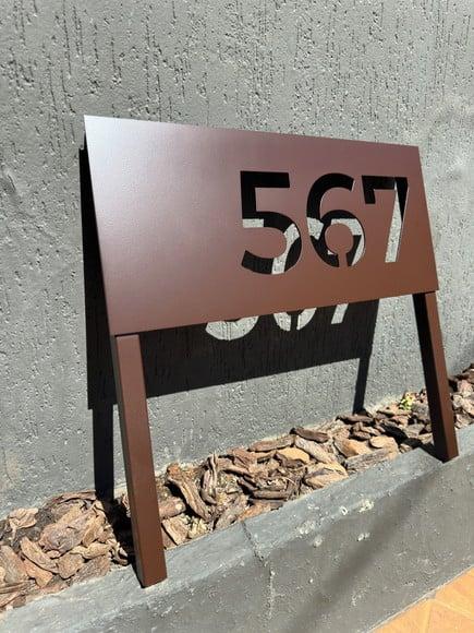 Algarismo Residencial Acm 60x26 Estrutura para Jardim