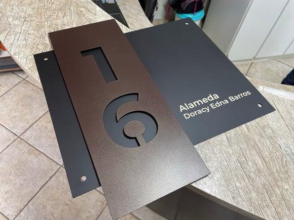 Algarismo Residencial Acm com Acm Corten Personalizado 60x55