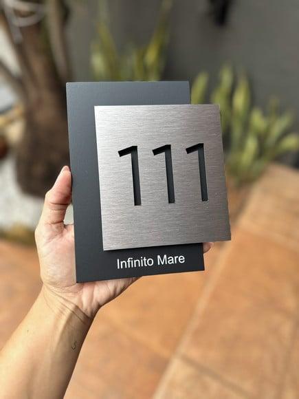 Algarismo Residencial Acm com Inox - 12x18