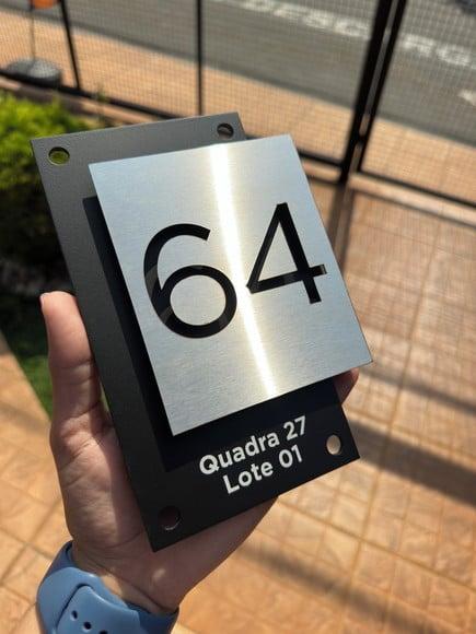 Algarismo Residencial Acm com Inox - 12x18