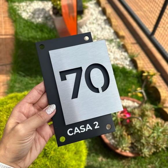 Algarismo Residencial Acm com Inox - 12x18