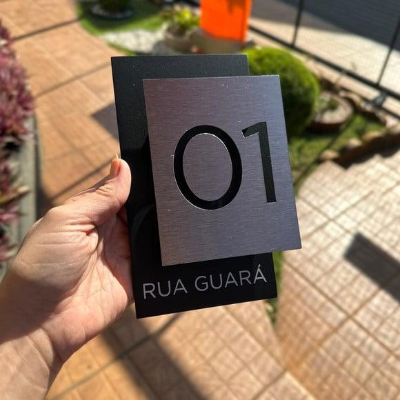 Algarismo Residencial Acm com Inox - 2 Dígitos 12x18