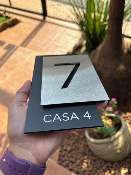 Algarismo Residencial Acm com Inox - 12x18