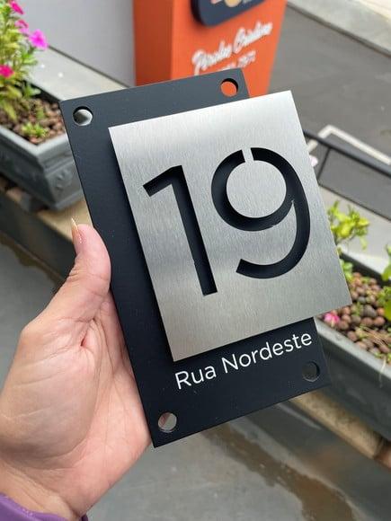 Algarismo Residencial Acm com Inox - 2 Dígitos 12x18