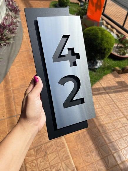 Algarismo Residencial Acm com Inox - 2 Dígitos 14x33