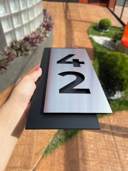 Algarismo Residencial Acm com Inox - 2 Dígitos 14x33