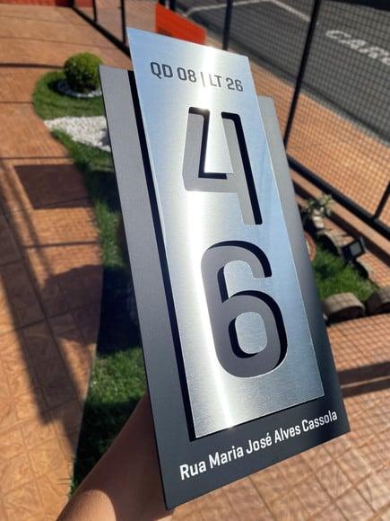 Algarismo Residencial Acm com Inox - 2 Dígitos 20x40