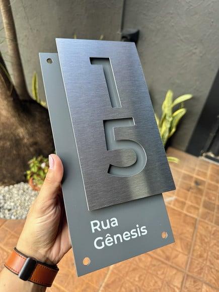 Algarismo Residencial Acm com Inox - 2 Dígitos 30x15