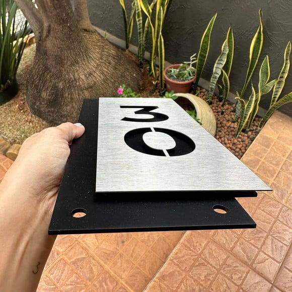 Algarismo Residencial Acm com Inox - 2 Dígitos 30x15