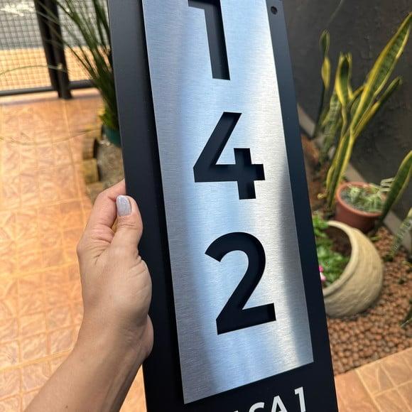 Algarismo Residencial Acm com Inox - 3 Dígitos 15x43