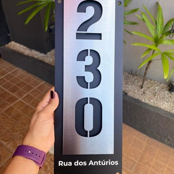 Algarismo Residencial Acm com Inox - 3 Dígitos 15x43