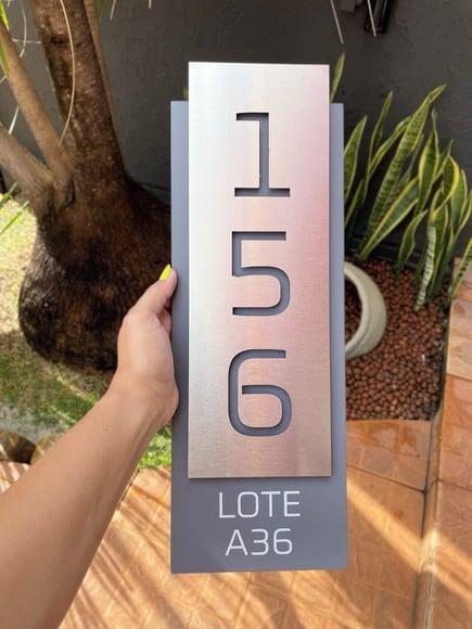 Algarismo Residencial Acm com Inox - 3 Dígitos 15x43