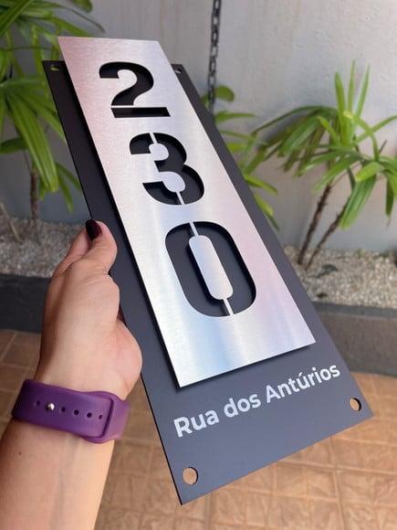 Algarismo Residencial Acm com Inox - 3 Dígitos 15x43