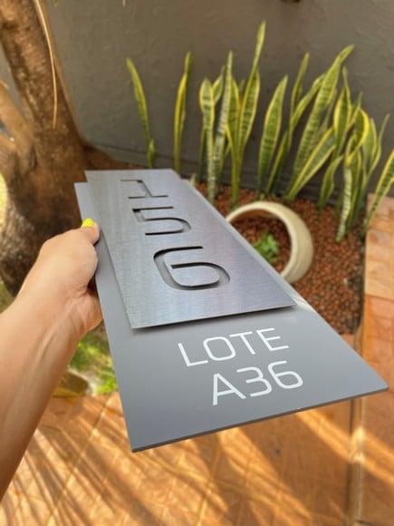 Algarismo Residencial Acm com Inox - 3 Dígitos 15x43