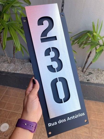 Algarismo Residencial Acm com Inox - 3 Dígitos 15x43