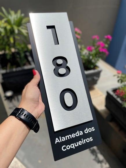 Algarismo Residencial Acm com Inox - 3 Dígitos 15x43