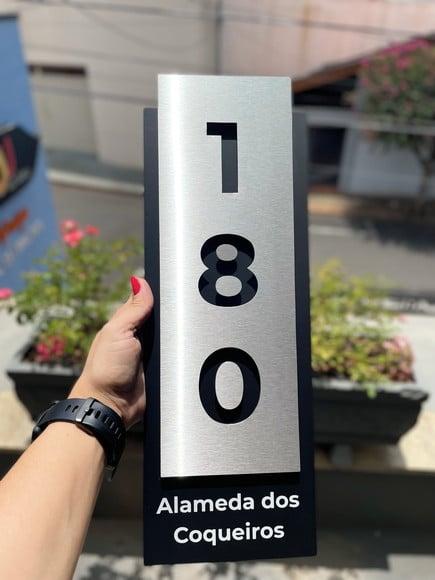 Algarismo Residencial Acm com Inox - 3 Dígitos 15x43