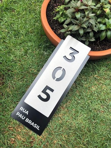 Algarismo Residencial Acm com Inox - 3 Dígitos 15x43