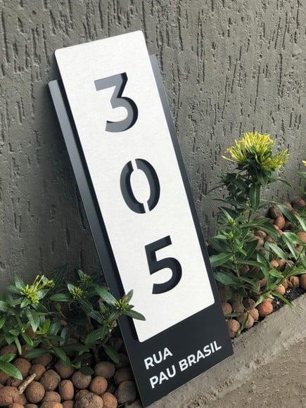 Algarismo Residencial Acm com Inox - 3 Dígitos 15x43
