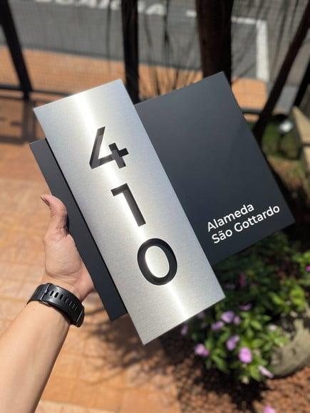 Algarismo Residencial Acm com Inox - 3 Dígitos 30x33