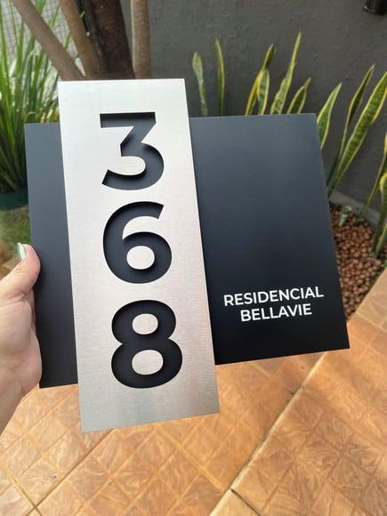 Algarismo Residencial Acm com Inox - 3 Dígitos 33x30