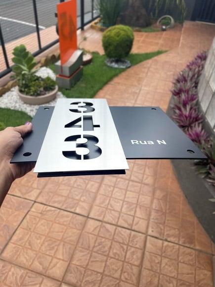 Algarismo Residencial Acm com Inox - 3 Dígitos 33x30