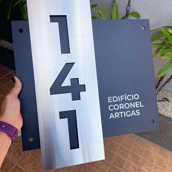 Algarismo Residencial Acm com Inox - 3 Dígitos 33x30