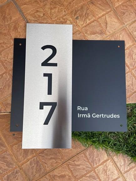 Algarismo Residencial Acm com Inox - 3 Dígitos 60x50