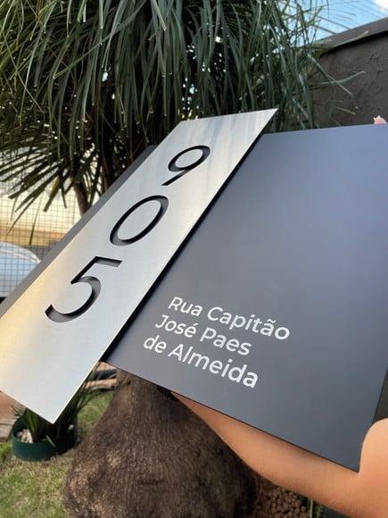 Algarismo Residencial Acm com Inox - 3 Dígitos 60x55