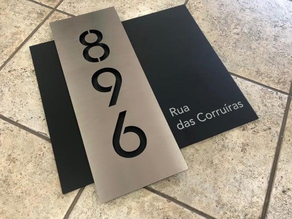 Algarismo Residencial Acm com Inox - 3 Dígitos 60x55