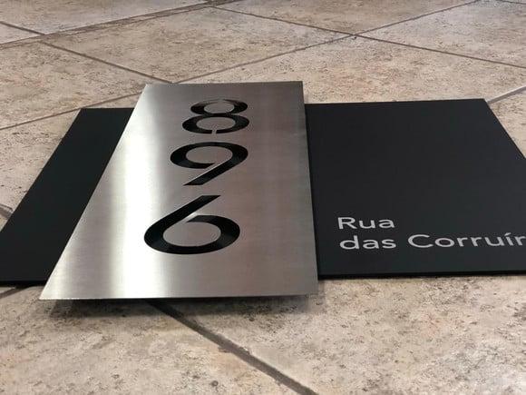 Algarismo Residencial Acm com Inox - 3 Dígitos 60x55