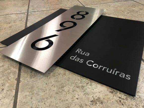 Algarismo Residencial Acm com Inox - 3 Dígitos 60x55
