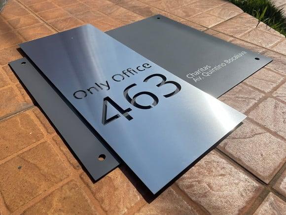 Algarismo Residencial Acm com Inox - 3 Dígitos 60x55
