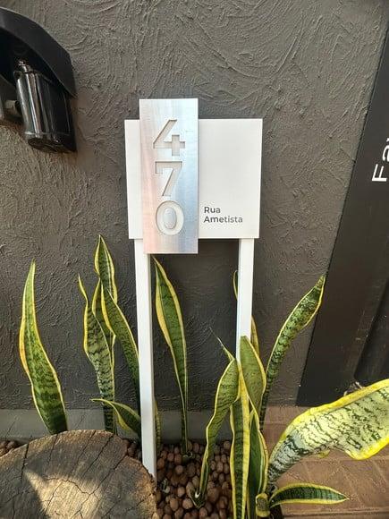 Algarismo Residencial Acm com Inox - 30x33 para Jardim