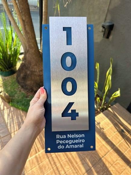 Algarismo Residencial Acm com Inox - 4 Dígitos 15x43
