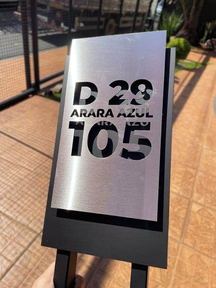 Algarismo Residencial Acm com Inox - 48x16,5 para Jardim