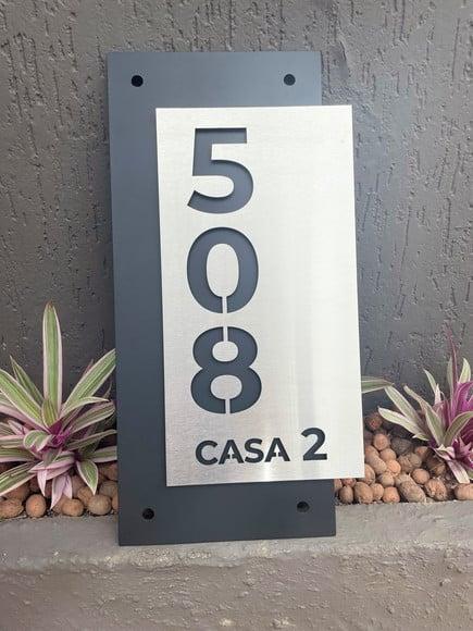 Algarismo Residencial Acm com Inox - 7 Dígitos 50x25