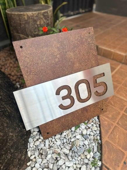 Algarismo Residencial Acm com Inox - Personalizado 55x40