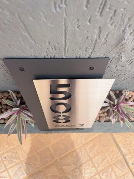 Algarismo Residencial Acm com Inox - 7 Dígitos 50x25