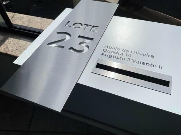 Algarismo Residencial Acm com Inox - Personalizado 55x60
