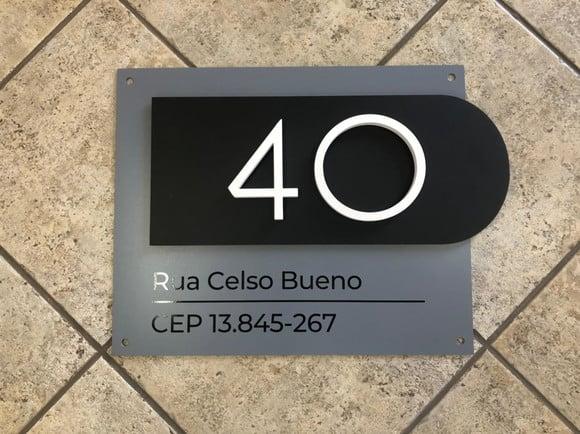 Algarismo Residencial Acm com Pvc - 2 Dígitos 60x45