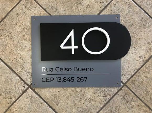 Algarismo Residencial Acm com Pvc - 2 Dígitos 60x45