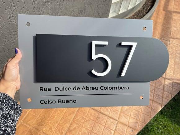 Algarismo Residencial Acm com Pvc - 2 Dígitos 60x45