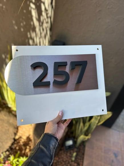Algarismo Residencial Acm com Pvc - 3 Dígitos 60x45