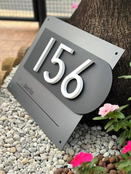 Algarismo Residencial Acm com Pvc - 3 Dígitos 60x45