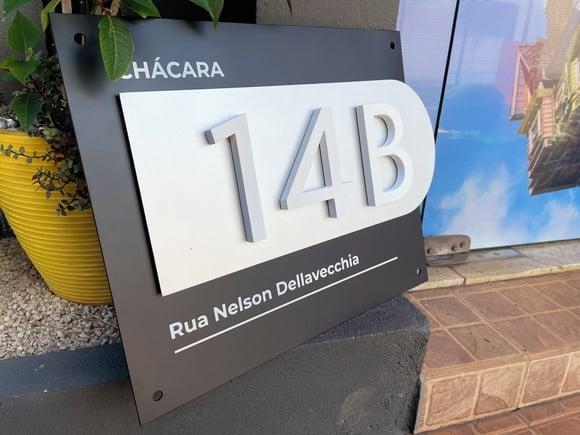 Algarismo Residencial Acm com Pvc - 3 Dígitos 60x45
