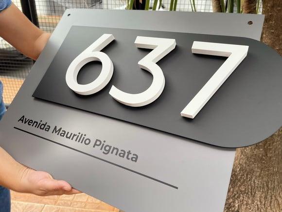 Algarismo Residencial Acm com Pvc - 3 Dígitos 60x45